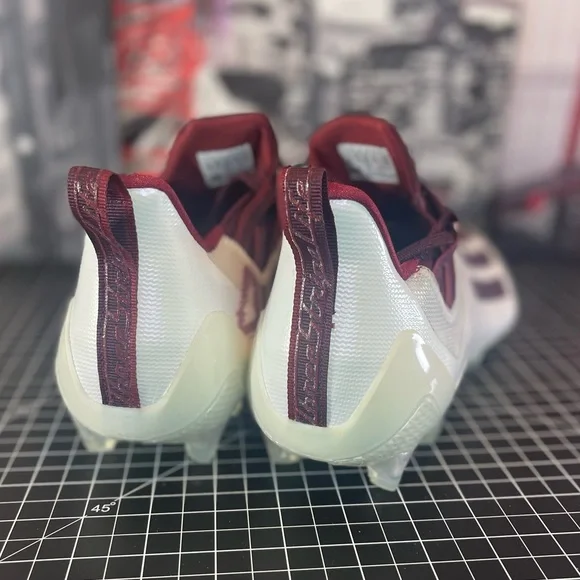 Adidas Adizero 21 Football Cleats Maroon White Men's Size 12 US FY8350 NEW - Picture 4 of 12